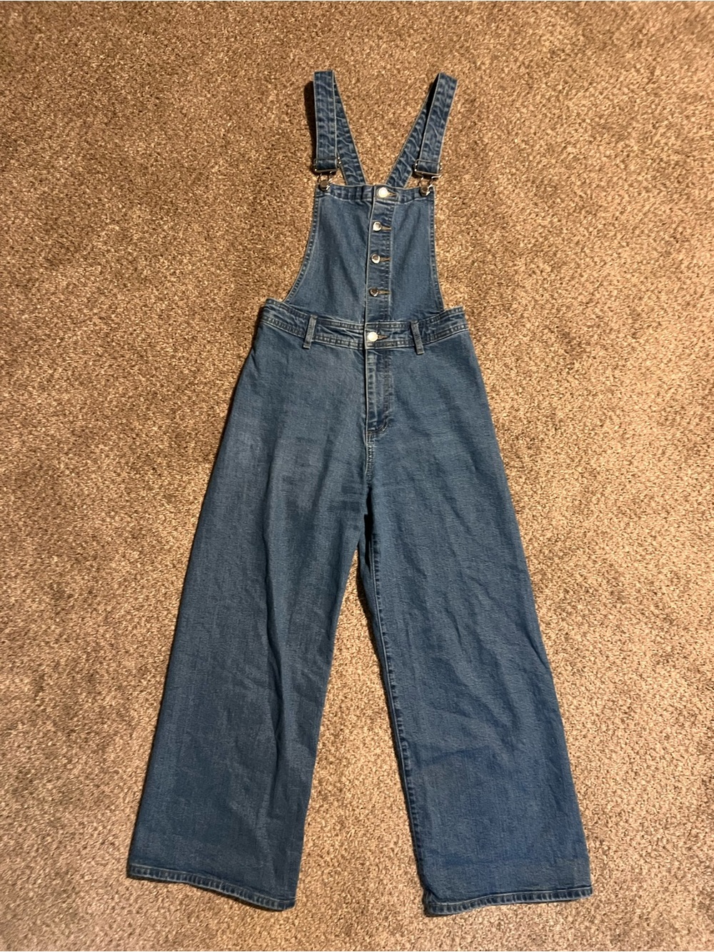 Universal Thread Blue Denim Wide-Leg Overalls
